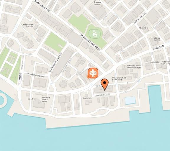 Kort der viser Enebær Sti's placering på Strandgade i København